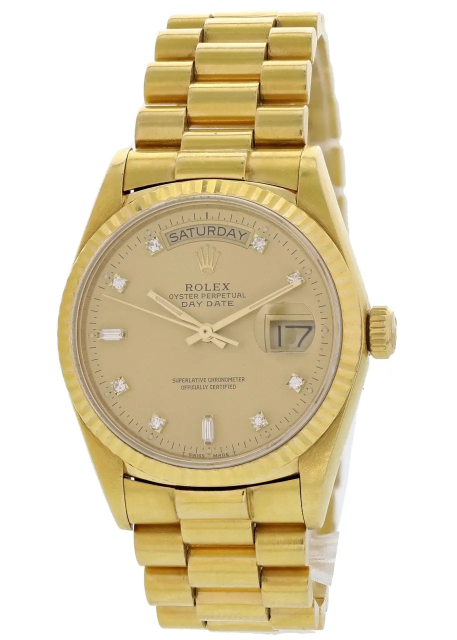Rolex Gold Diamond Champagne day date