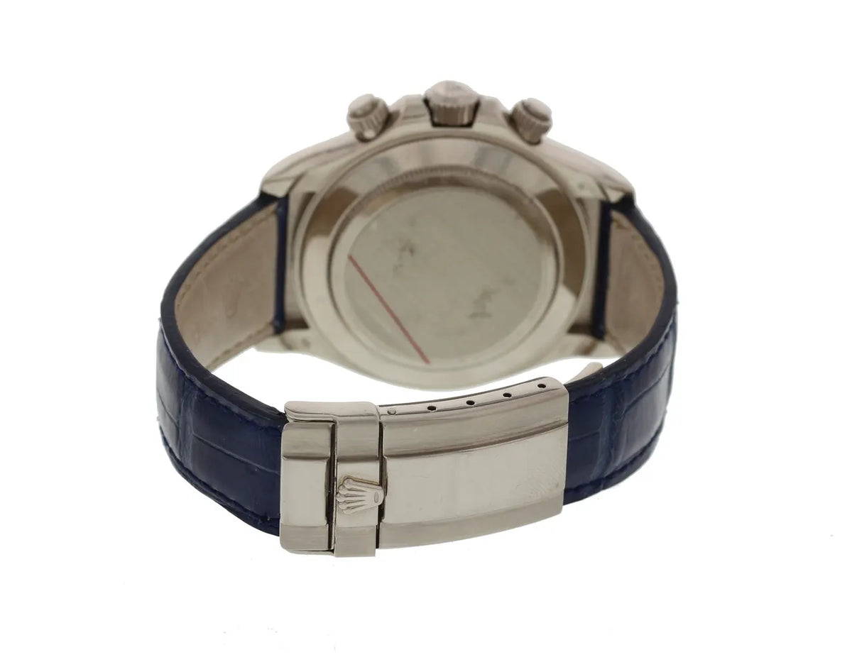 Rolex Daytona White Dial Blue Leather - Hình 2