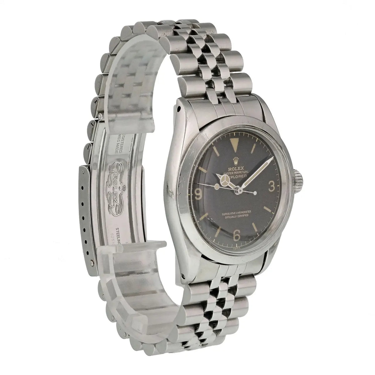 Vintage Rolex Explorer Black Dial Stainless Steel - Hình 4