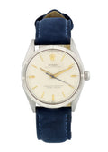 Rolex Silver Dial Blue Suede