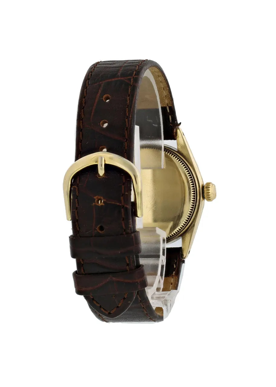 oyster Rolex Gold Brown Leather - Hình 2