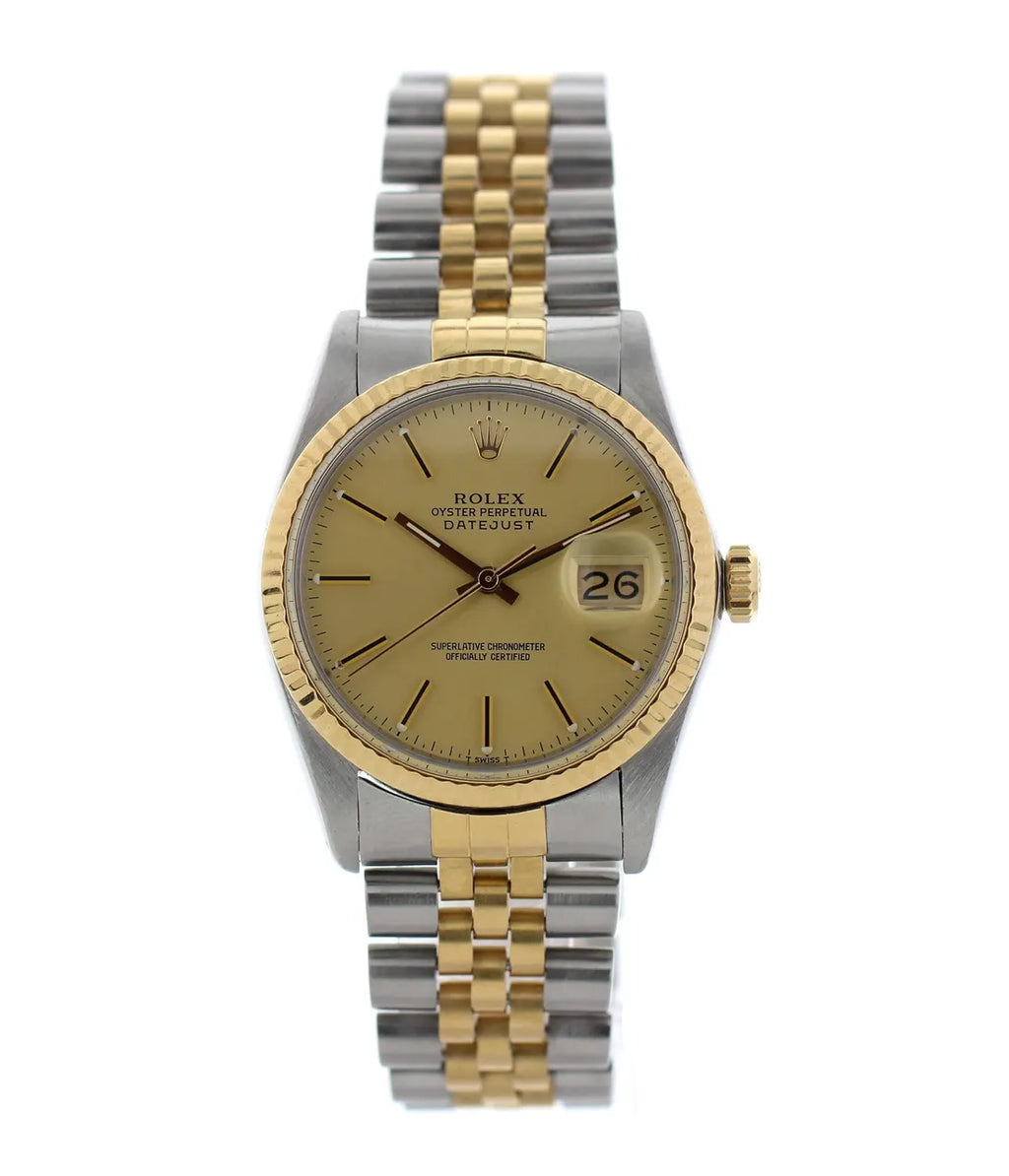 datejust steel Rolex Two-Tone Champagne Dial - Hình 4