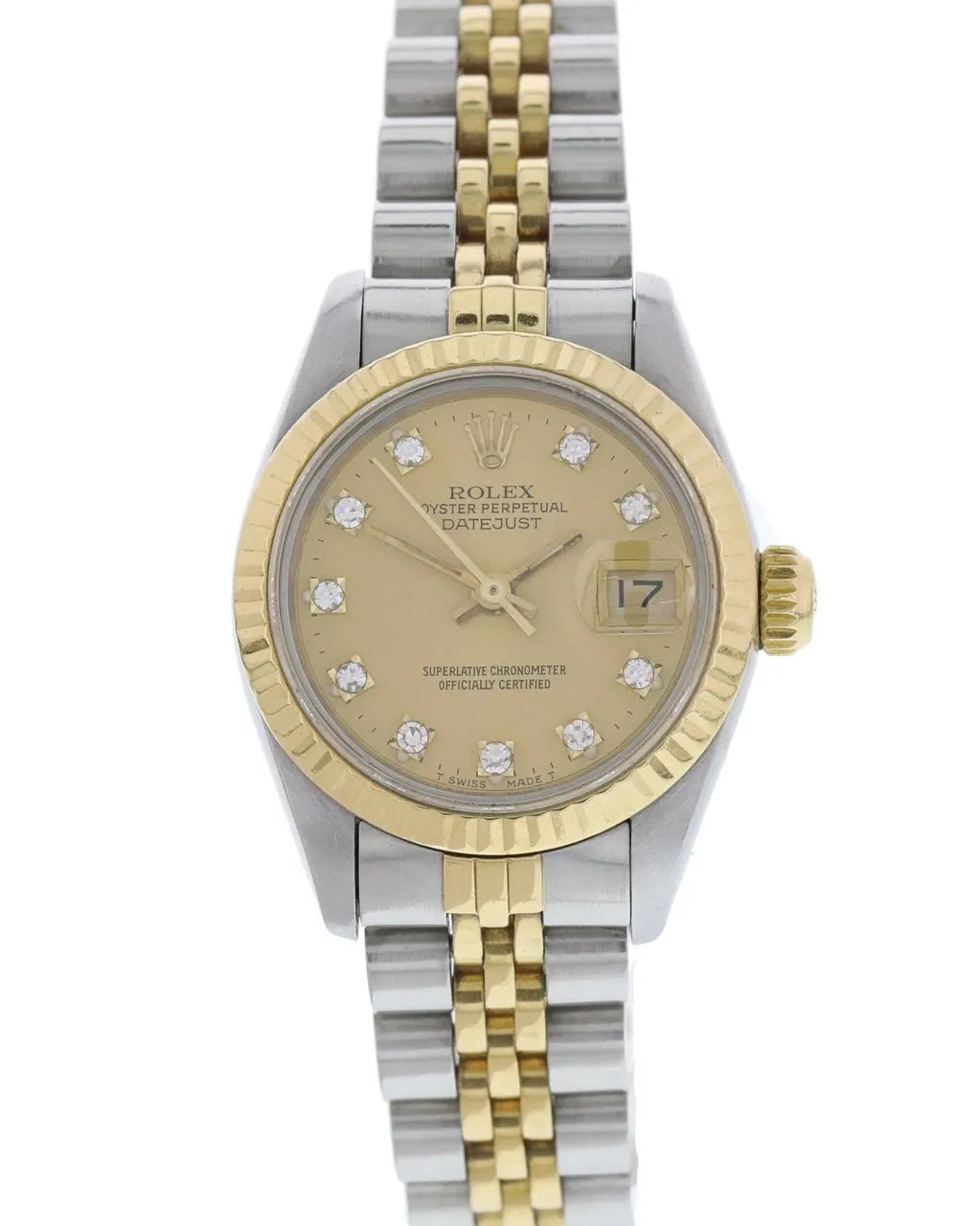 Rolex Datejust Gold Champagne Diamond Dial