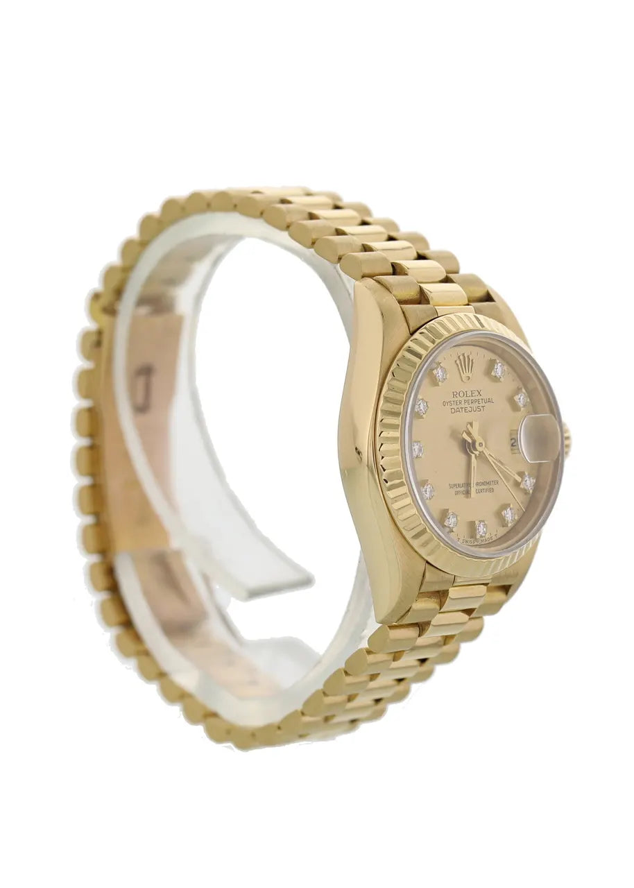champagne Rolex Datejust Gold Diamond - Hình 3