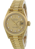 champagne Rolex Datejust Gold Diamond