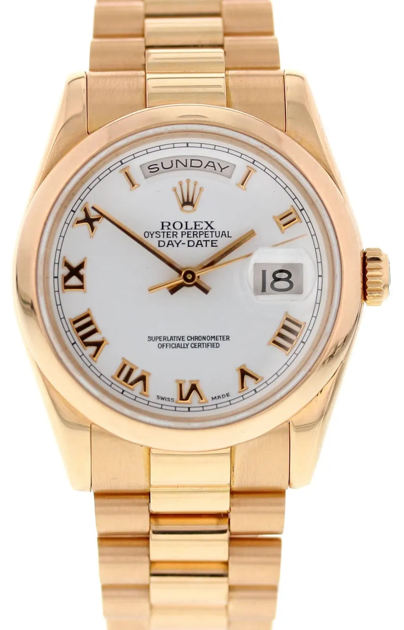 white dial Rolex Day-Date Gold - Hình 3