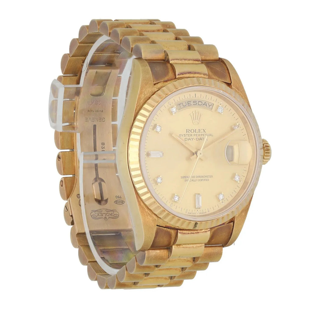 day date Rolex Gold Diamond Watch - Hình 3
