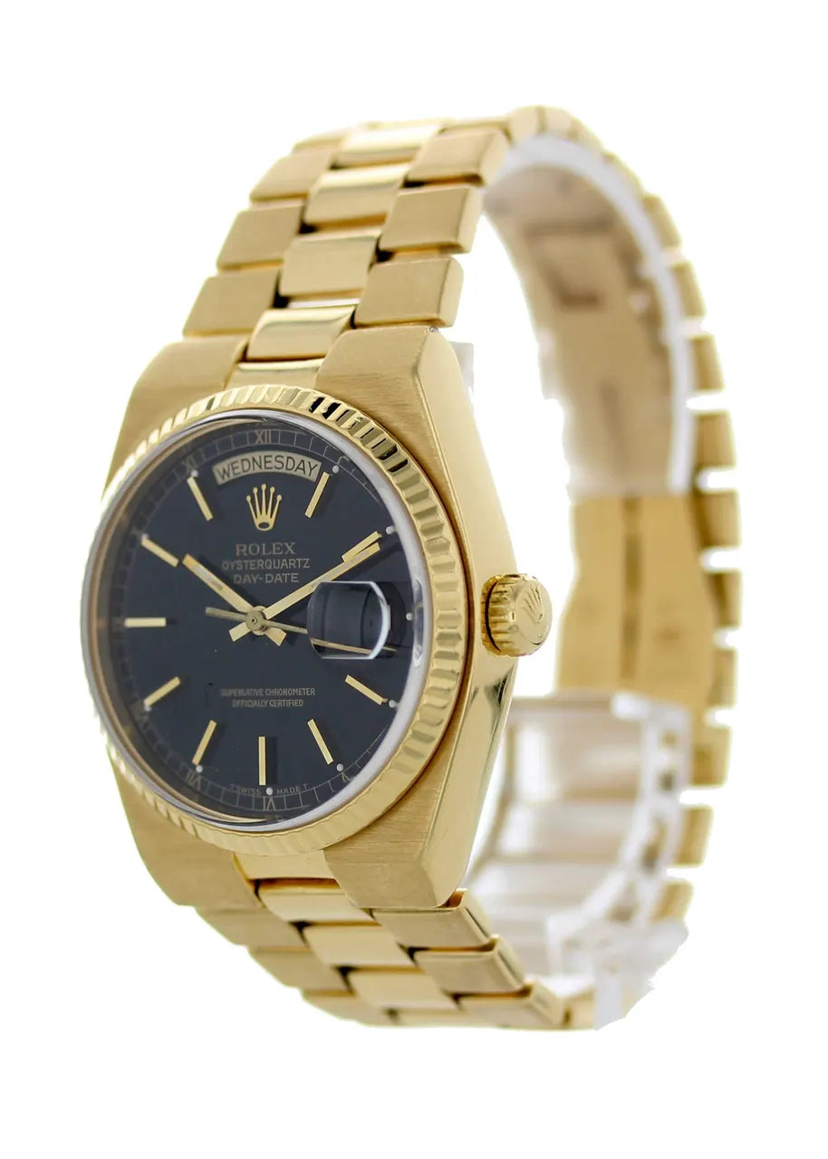 Rolex Gold Black Quartz Watch - Hình 2