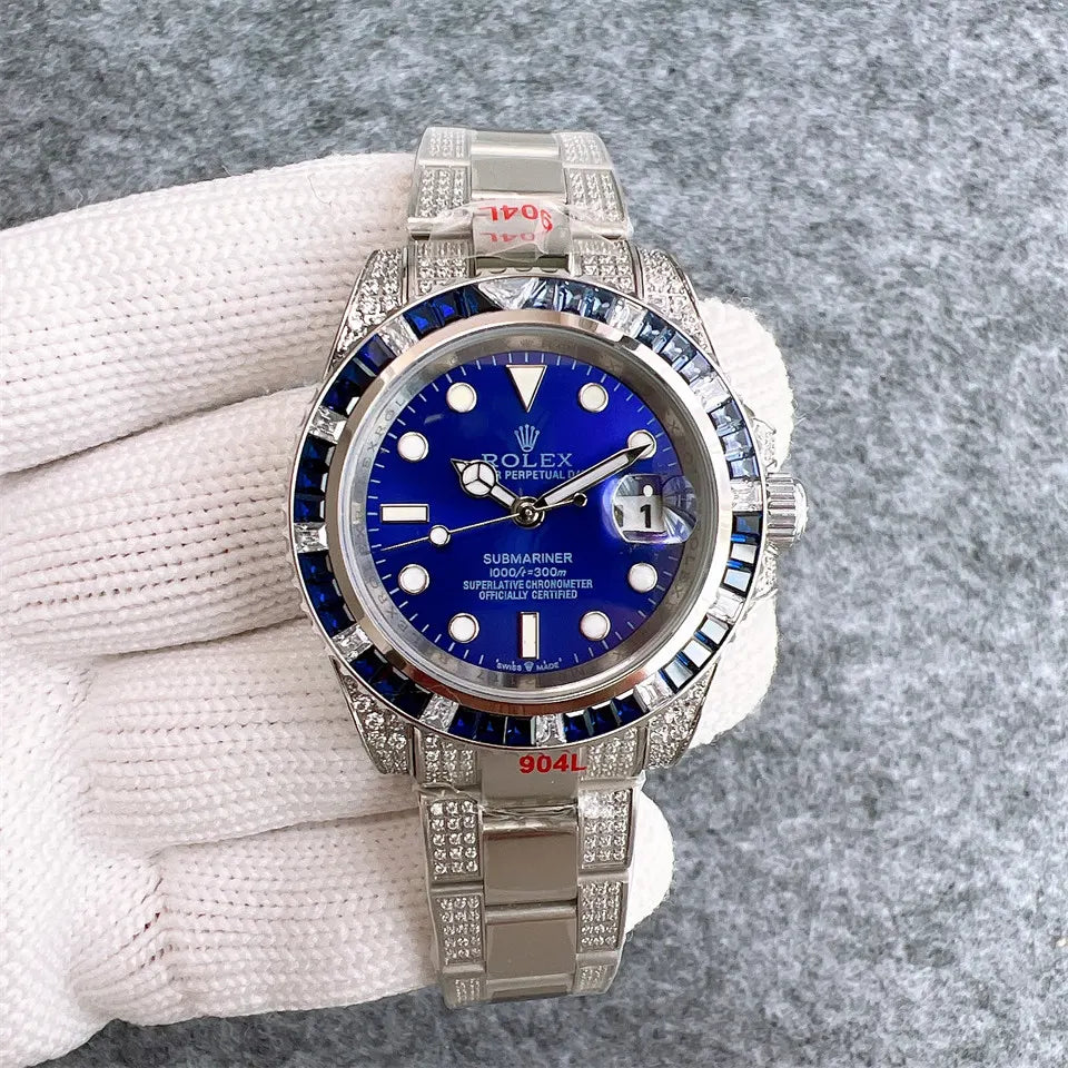 blue Rolex Diamond Submariner - Hình 3