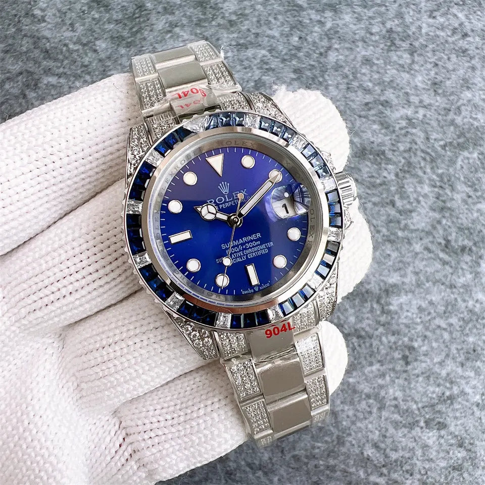 blue Rolex Diamond Submariner - Hình 2