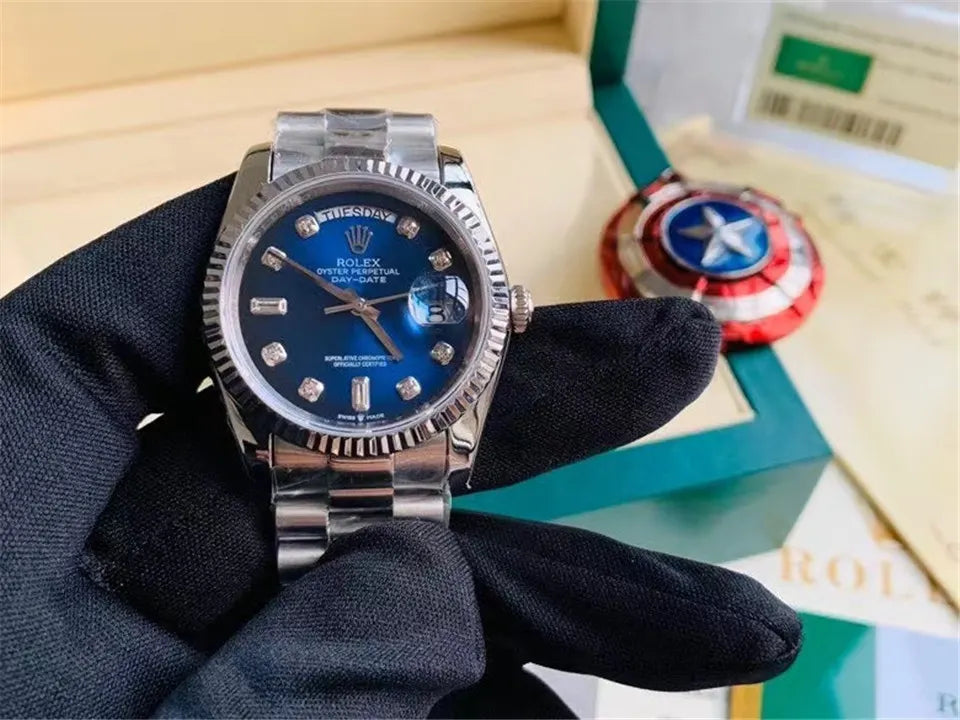 day Rolex Blue Diamond Watch - Hình 2