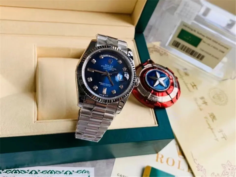 day Rolex Blue Diamond Watch - Hình 4
