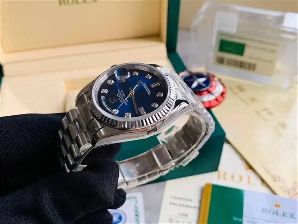 day Rolex Blue Diamond Watch - Hình 3