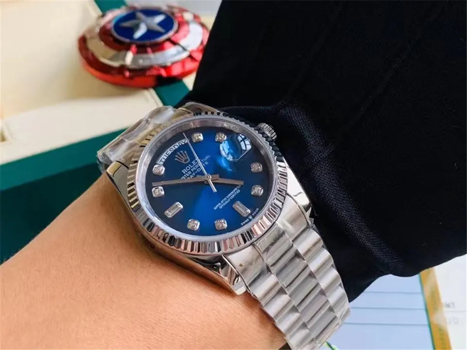 day Rolex Blue Diamond Watch