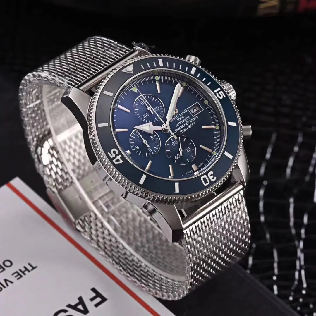 Breitling Steel Mesh Chronograph - Hình 4