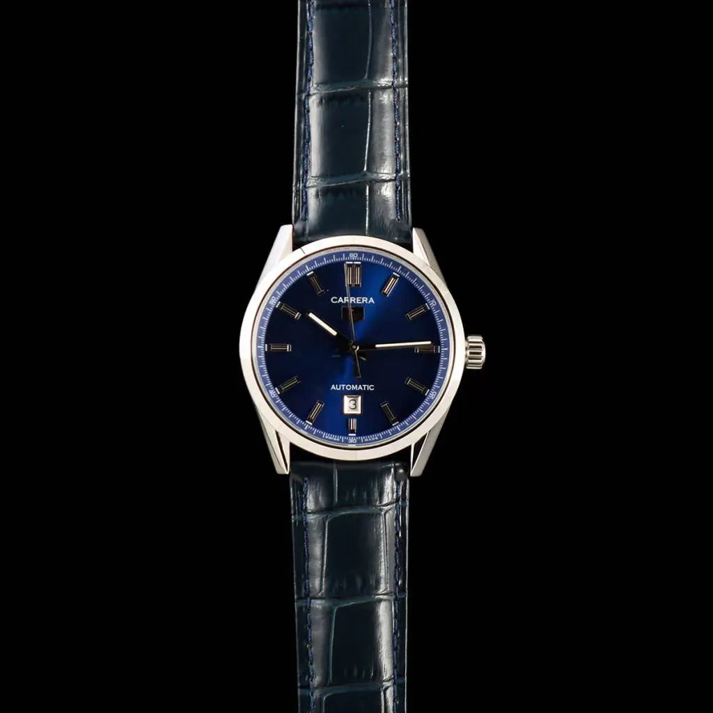 leather Tag Heuer Carrera Blue