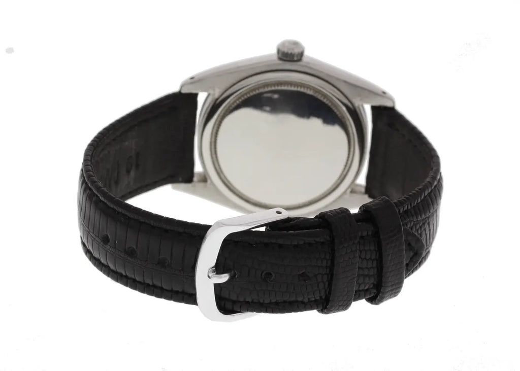 oysterdate Rolex Black Dial Leather - Hình 5