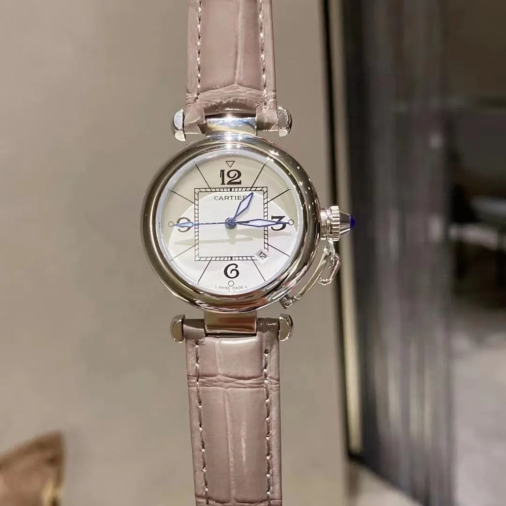 Cartier Pasha Grey Leather - Hình 2
